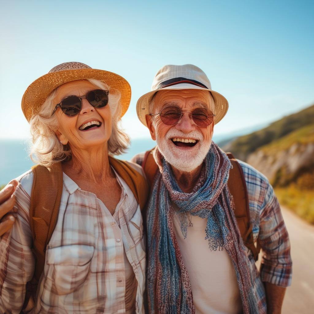 Elderly couple on vacation